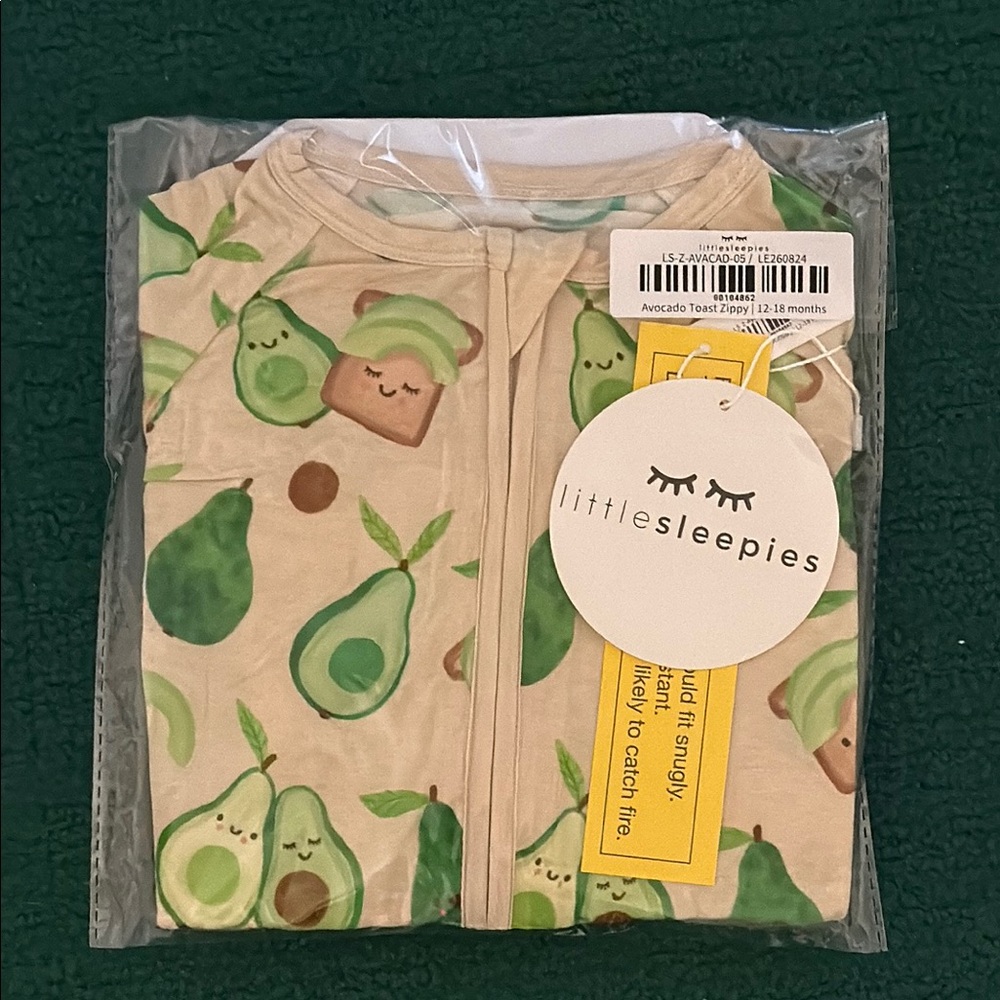 Little Sleepies Avocado Toast NWT in Bag